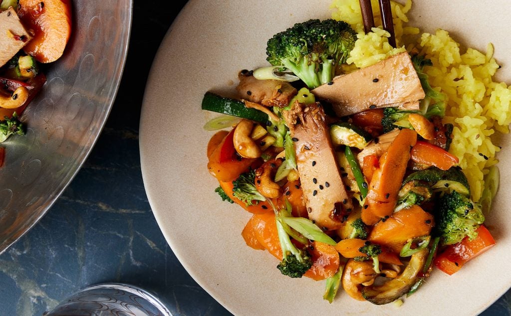 Honey Ginger Stir Fry with Saffron Rice Recipe | Tonnino